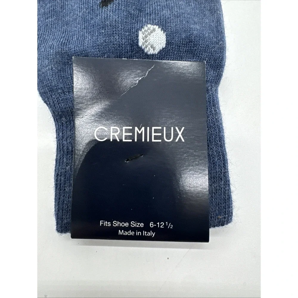 Cremieux Mens Navy Blue Italian Cotton Yarn Socks Golf 6-12 1/2  New